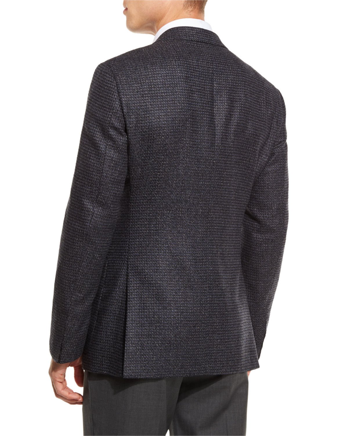 Textured Mixed-Box Sport Coat, Blue/Gray