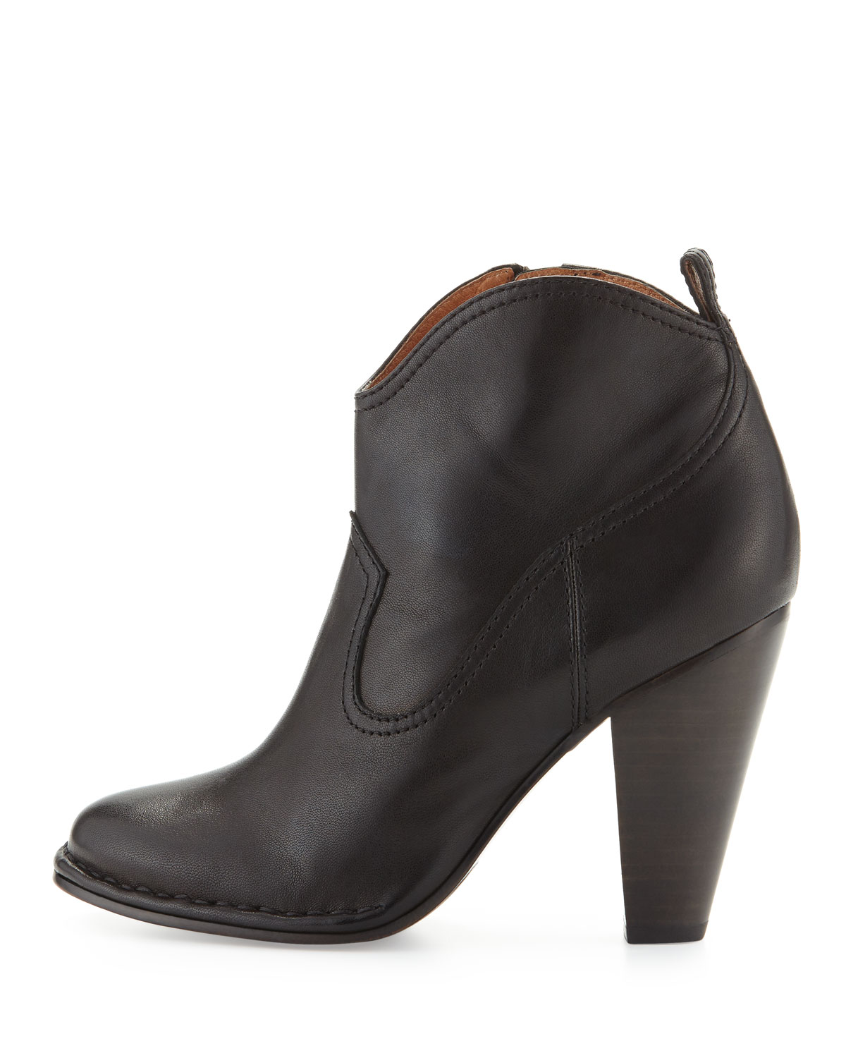 Madeline Leather Ankle Boot, Black