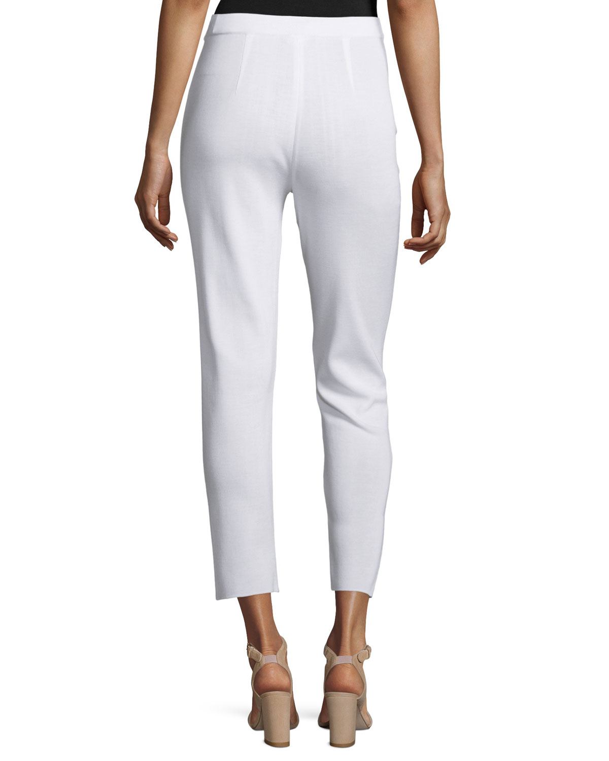 Slim Ankle Pants, White, Plus Size 