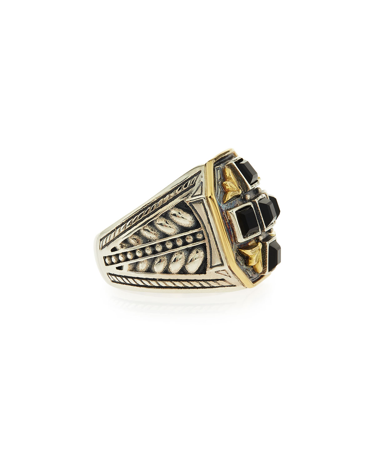 Black Onyx Square Ring, Size 11