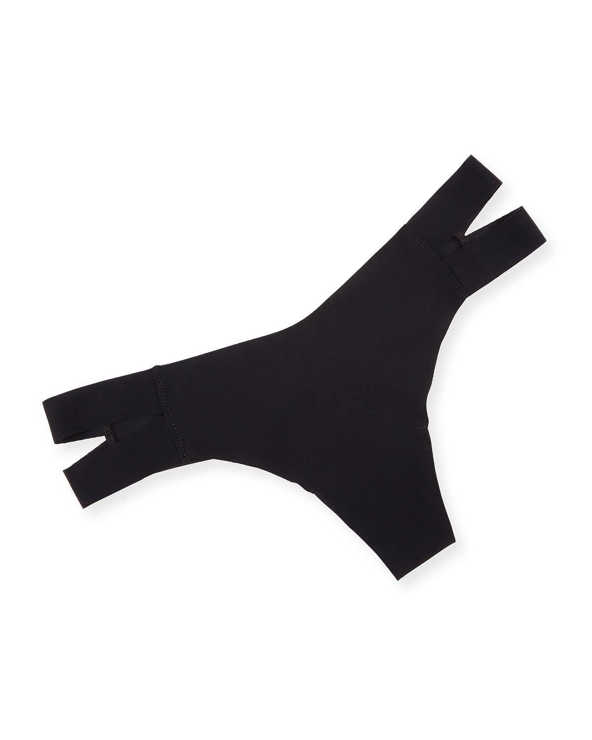Stripped Microfiber Thong, Black