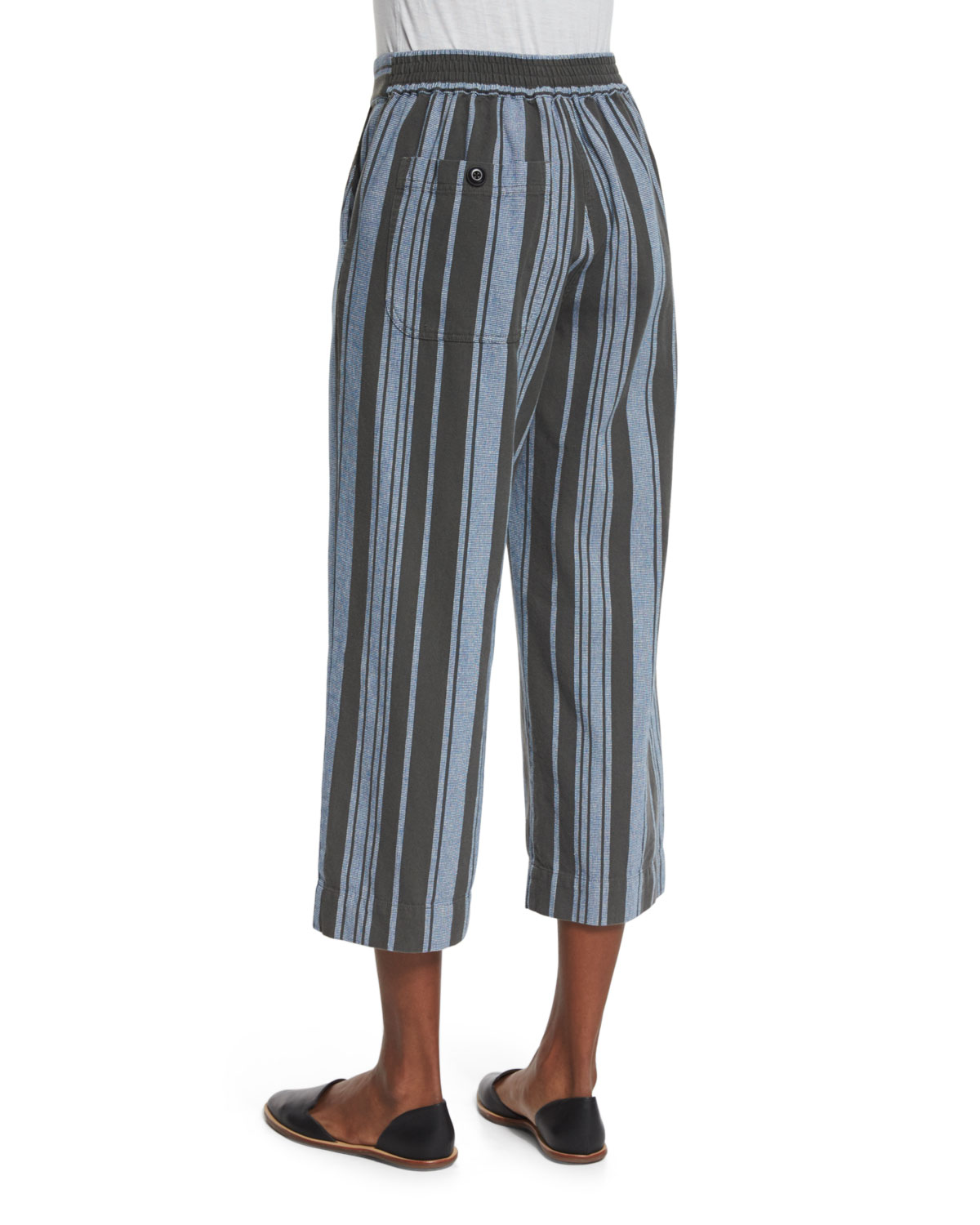 The Easy Cropped Pants, Playa Stripe