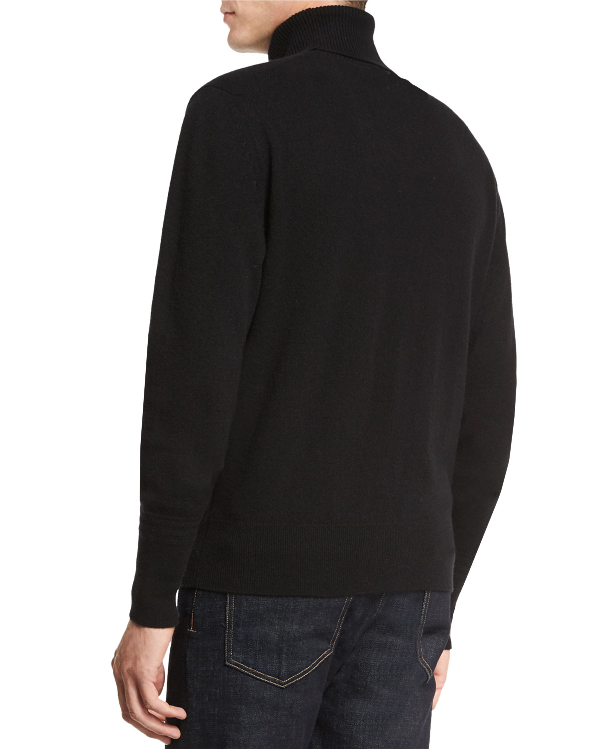 Cashmere Turtleneck Sweater, Black