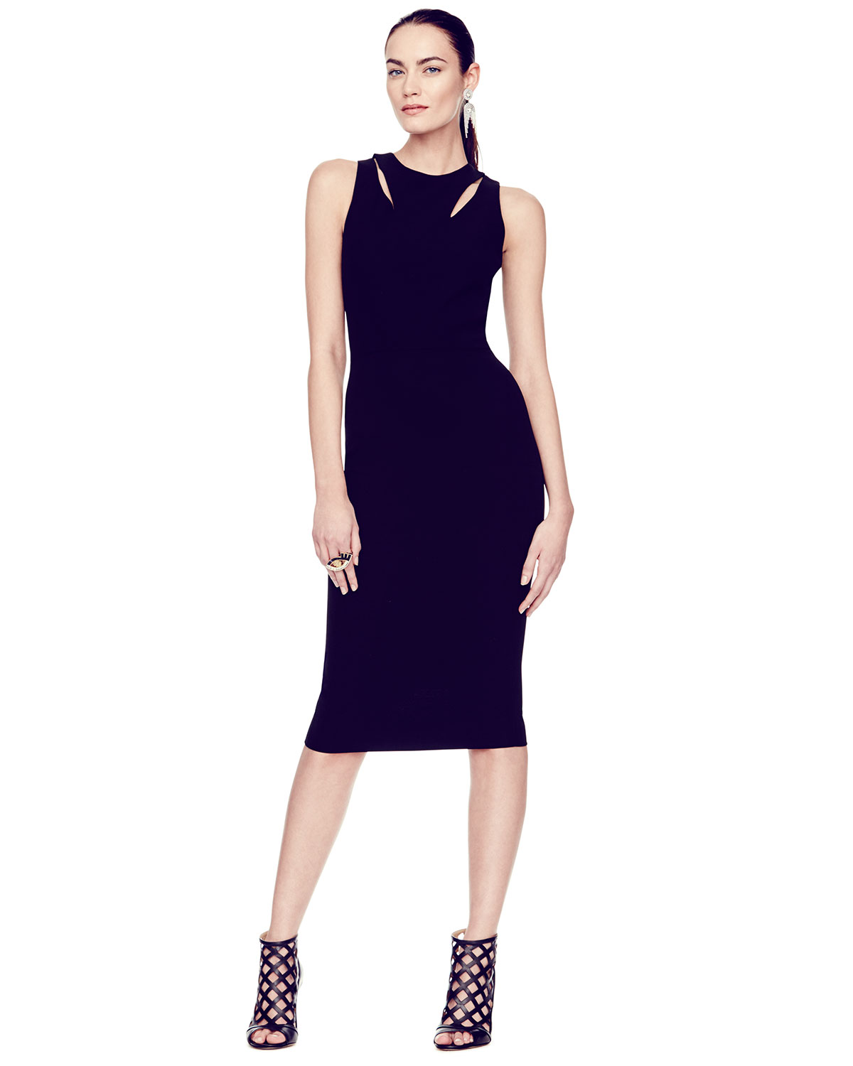 Sleeveless Sheath Dress W/Cutouts