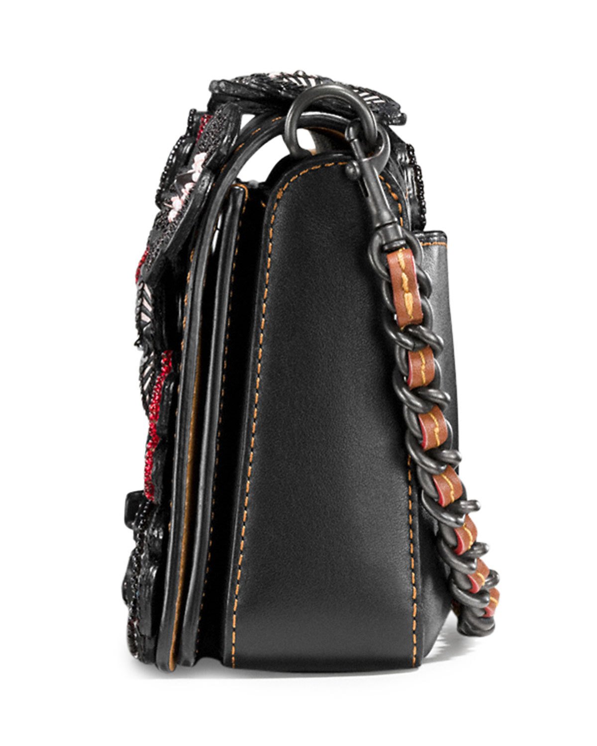 Dinky Tea Rose Crossbody Bag, Black/Multi