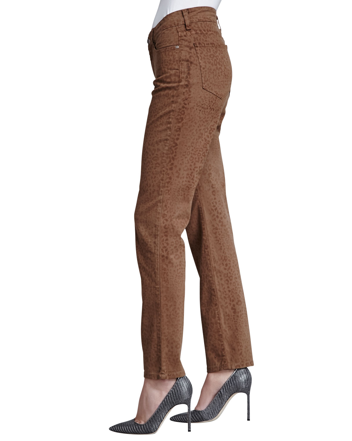 Sheri Nutmeg Cheetah-Print Skinny Pants