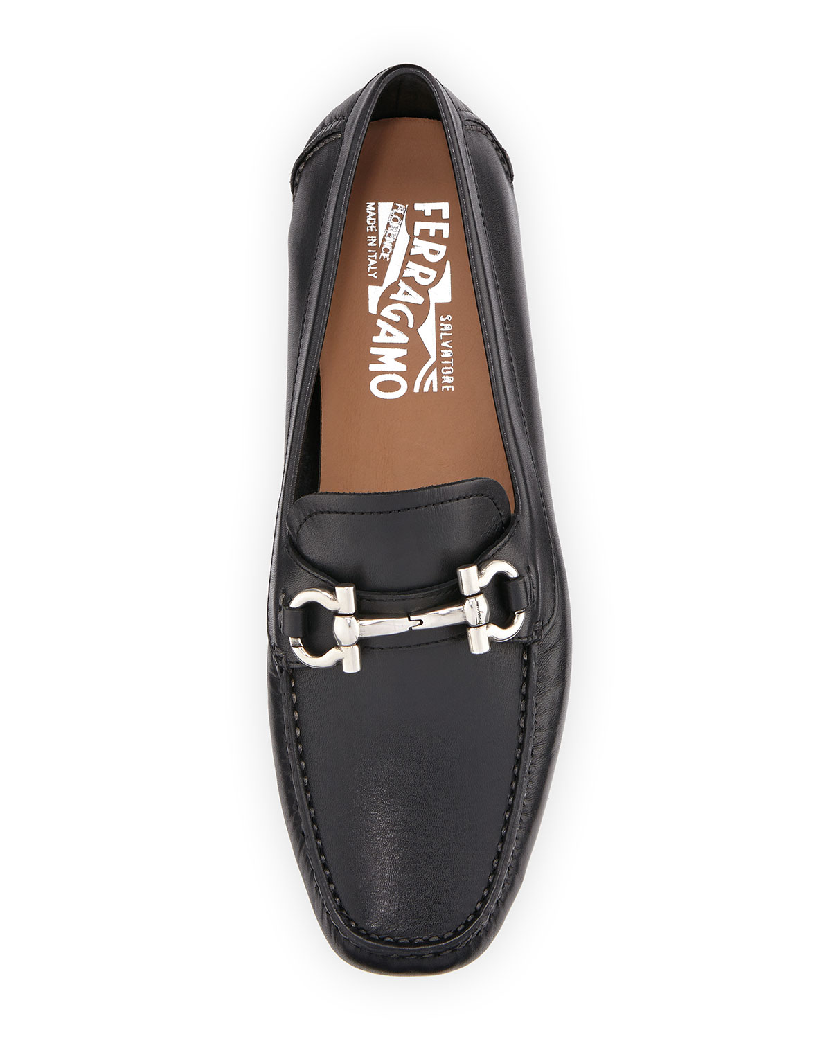 Parigi Leather Gancini Loafer, Nero