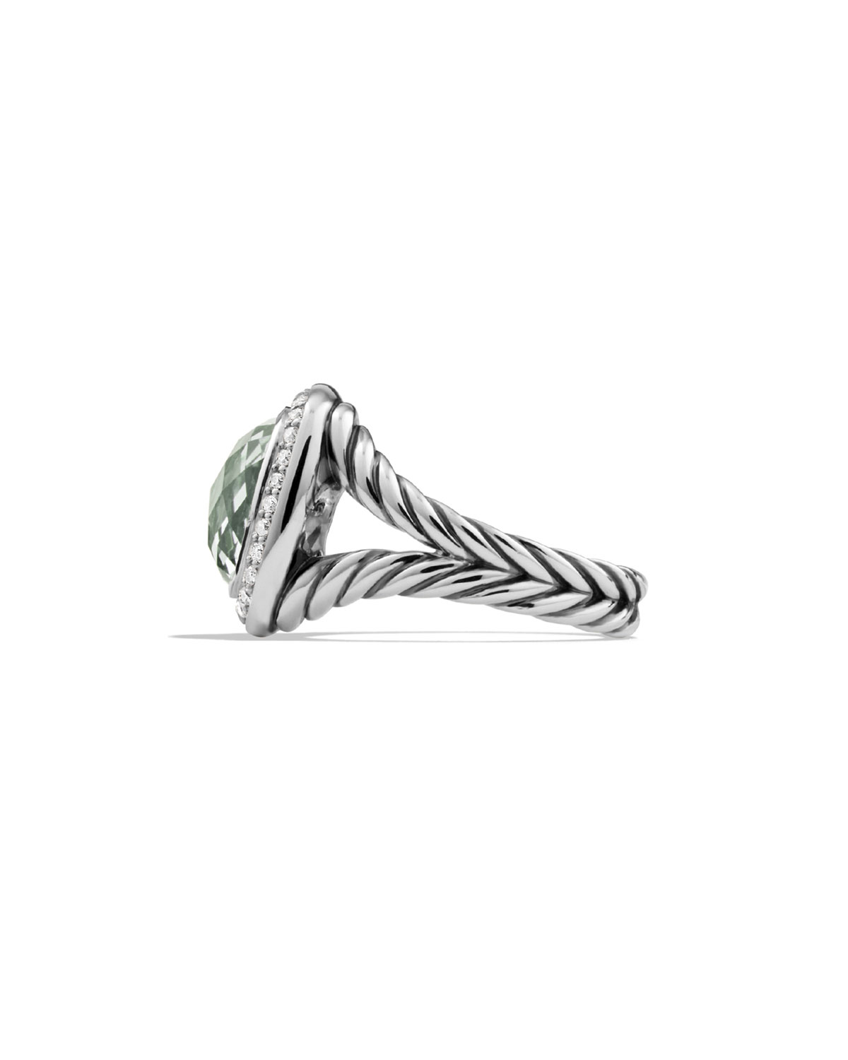 Albion Ring with Prasiolite and Diamonds