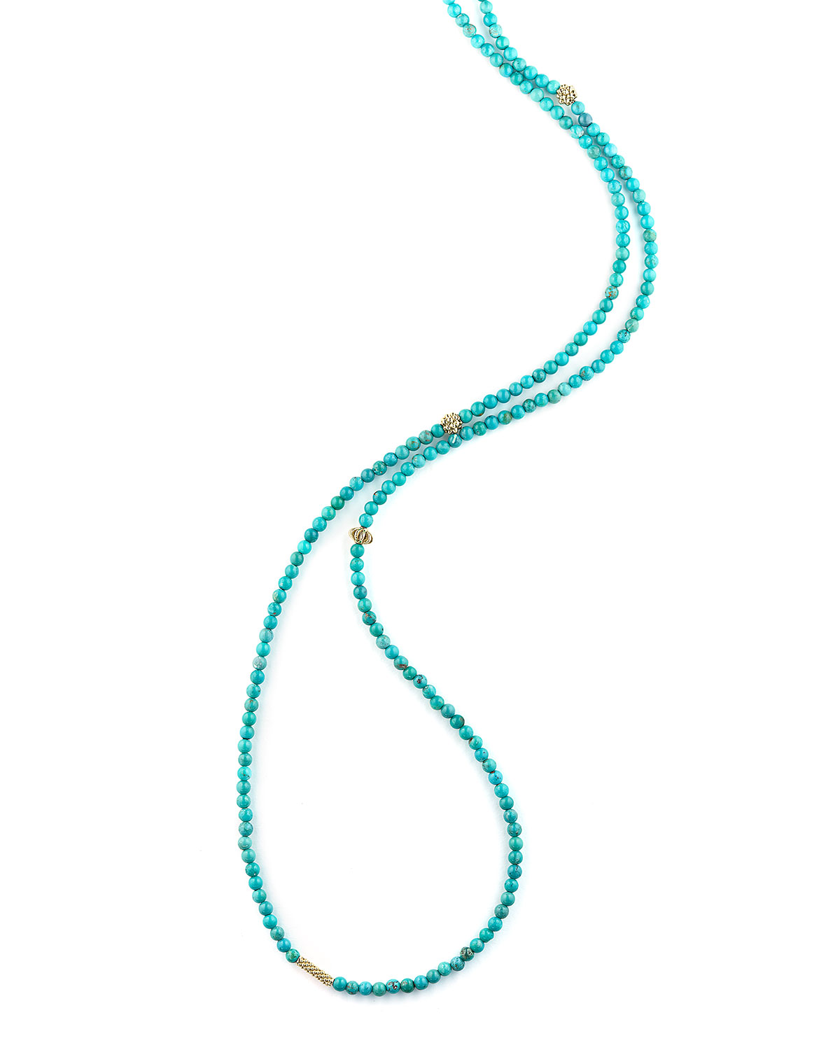 Icon Beaded Turquoise Station Necklace, 34"