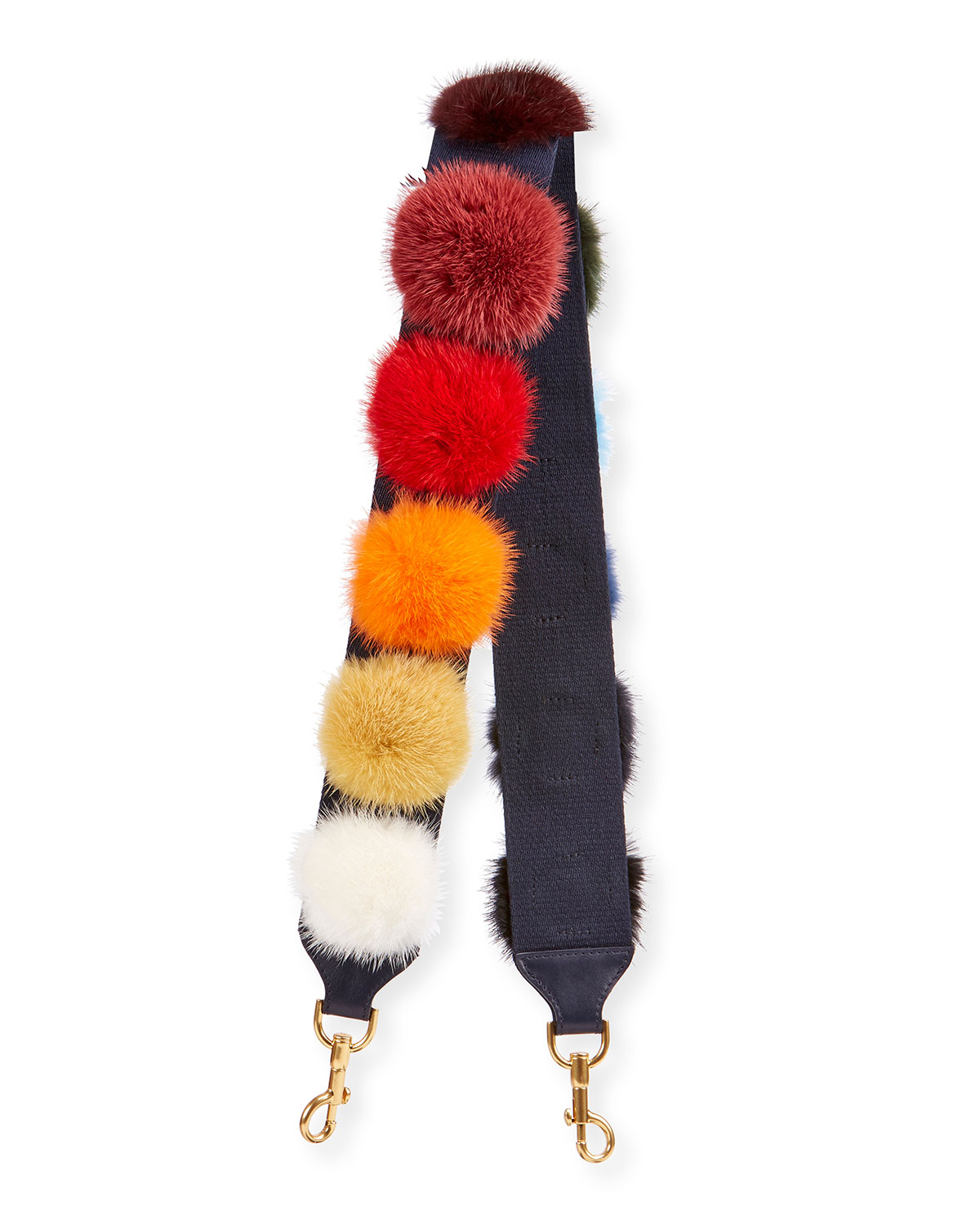 Fur Pompom Shoulder Strap for Handbag, Multi