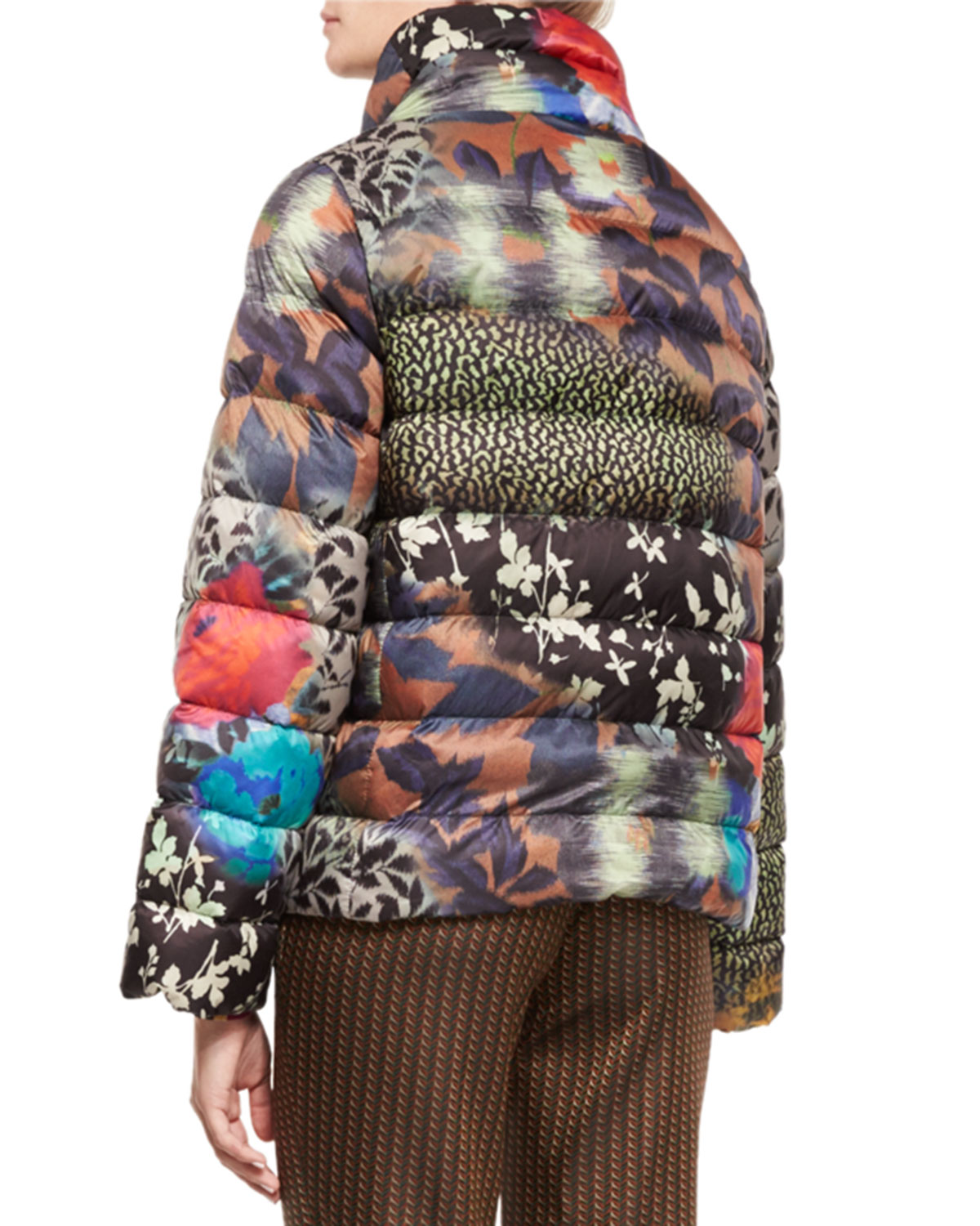Floral-Airbrush Puffer Jacket, Multi