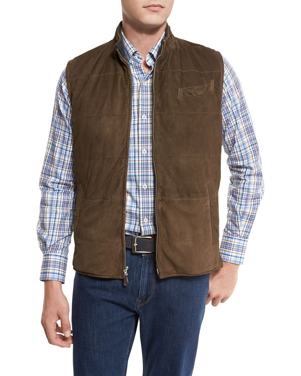 Cheyenne Quilted Suede Vest, Bison