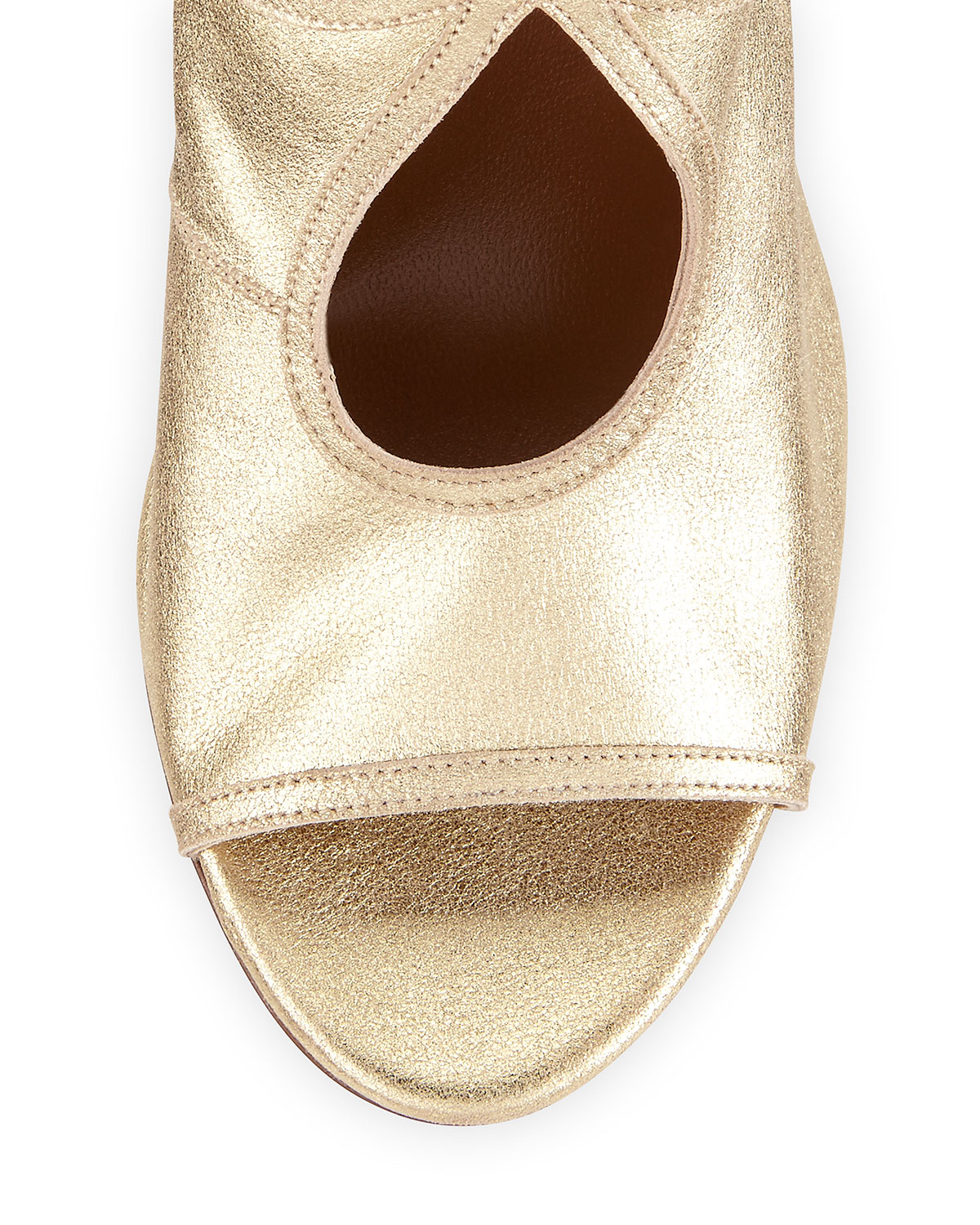 Sexy Thing Suede Cutout Sandal, Light Gold