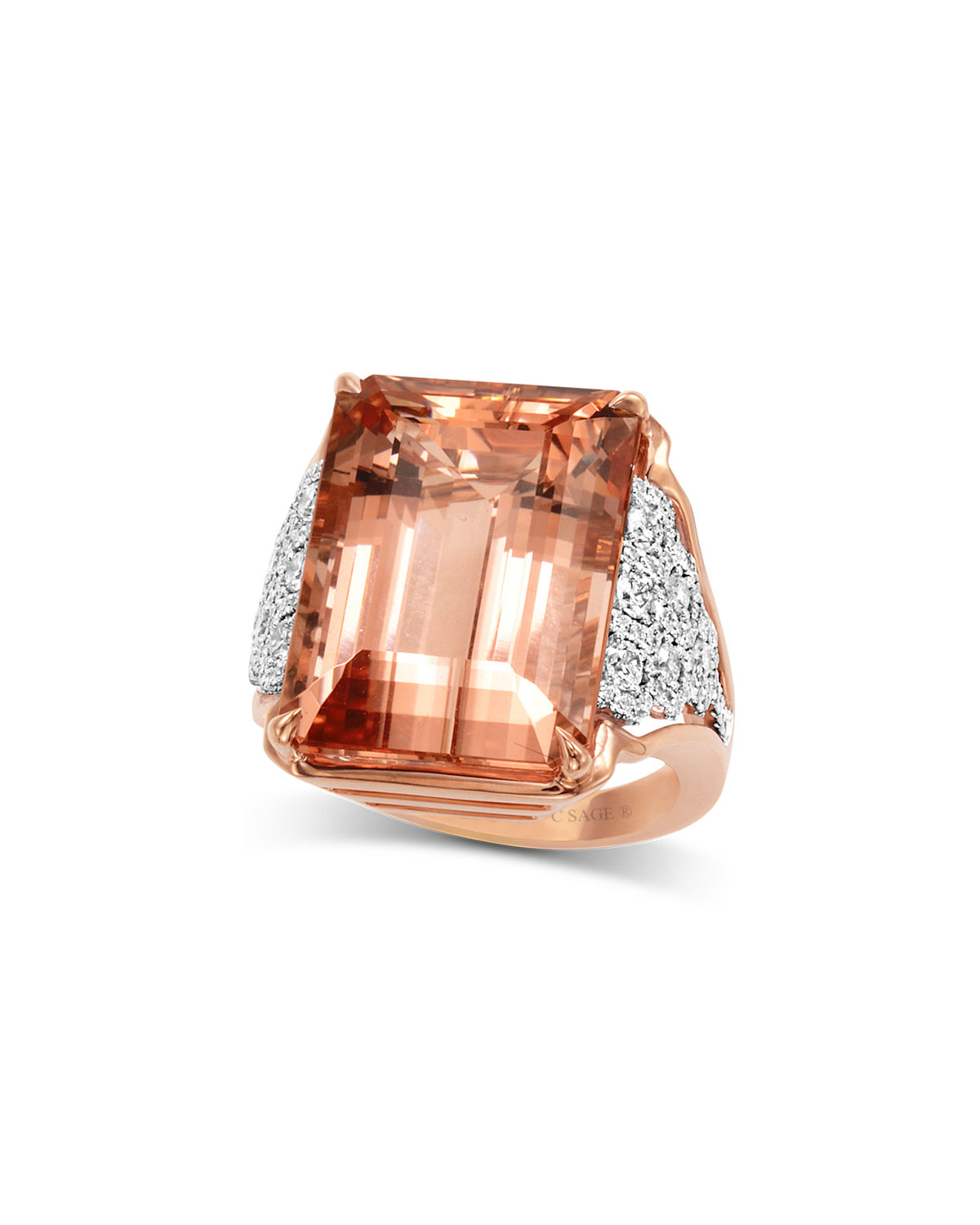 18K Pink Gold One and Only Morganite Ring, Size 7