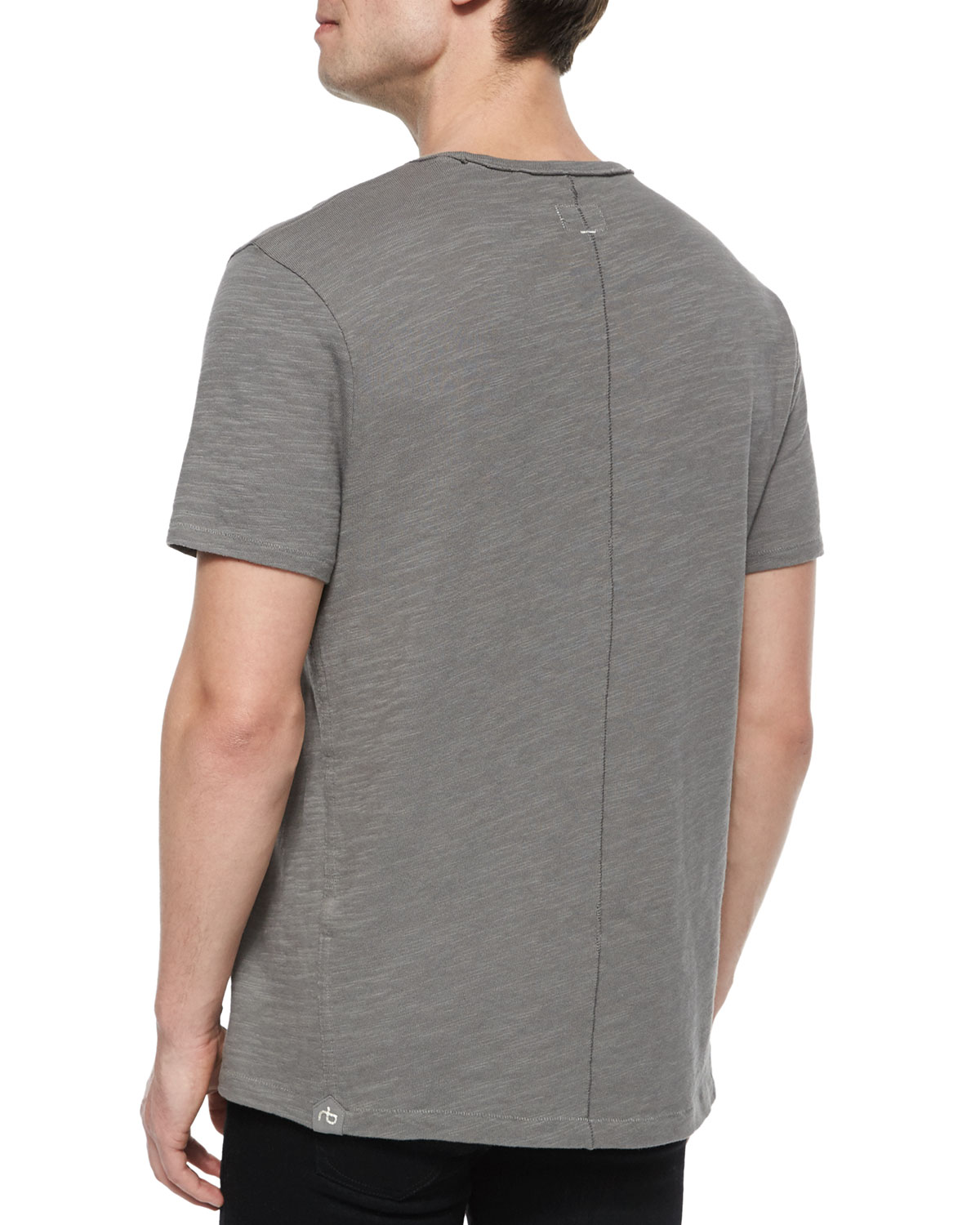 Basic Crewneck Short-Sleeve Tee, Charcoal