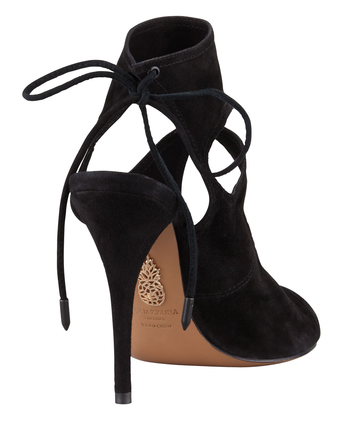 Sexy Thing Suede Cutout Sandal, Black