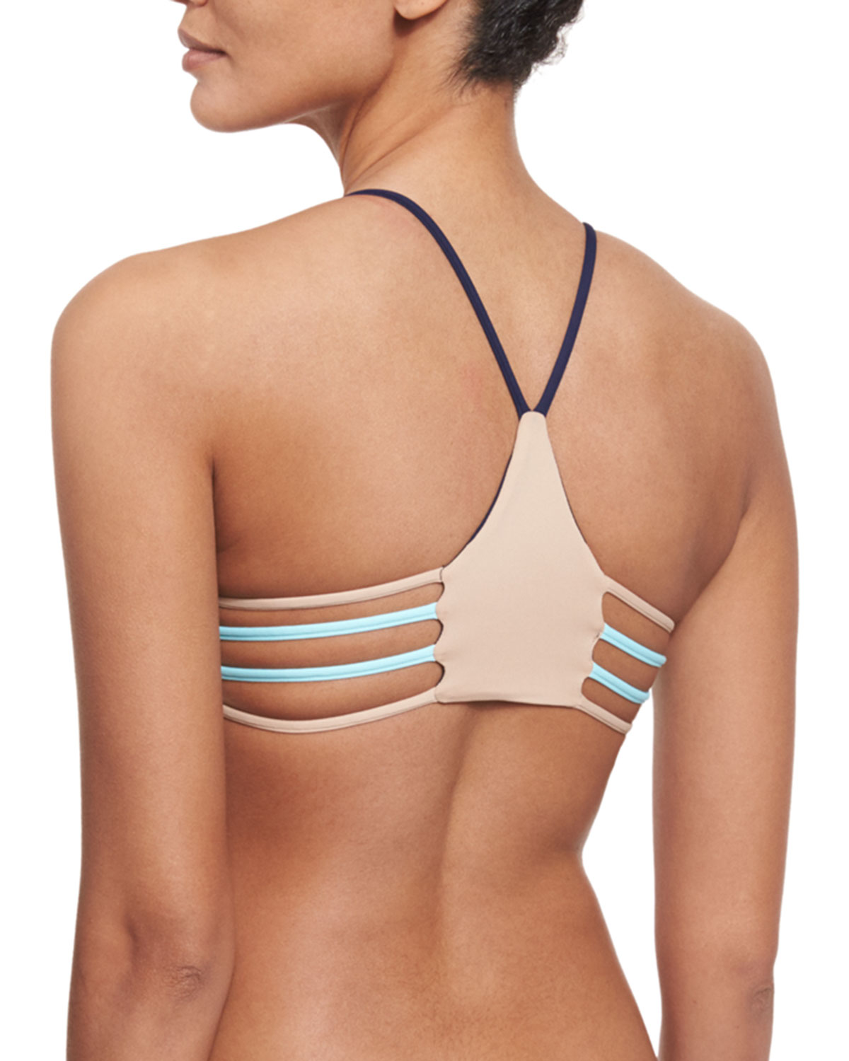 Wild One Reversible Colorblock Swim Top, Midnight Blue