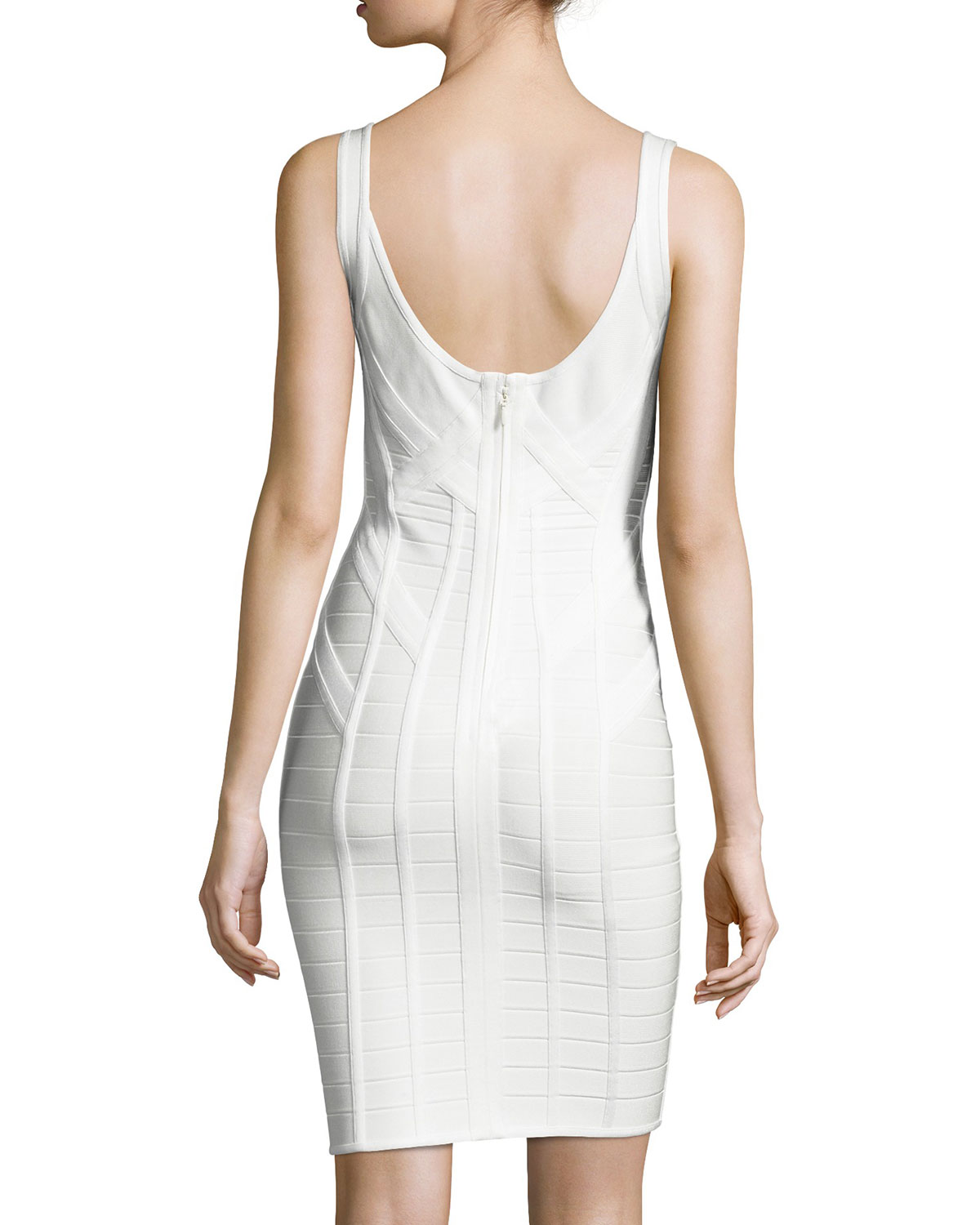 Classic Bandage Sleeveless Sheath Dress, White