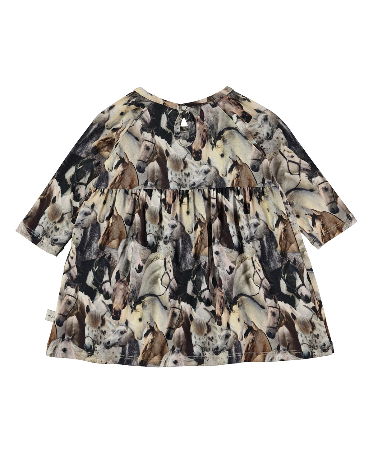 Carlys Horse Spirit Smocked Tunic, Brown/Multicolor, Size 12-24 Months