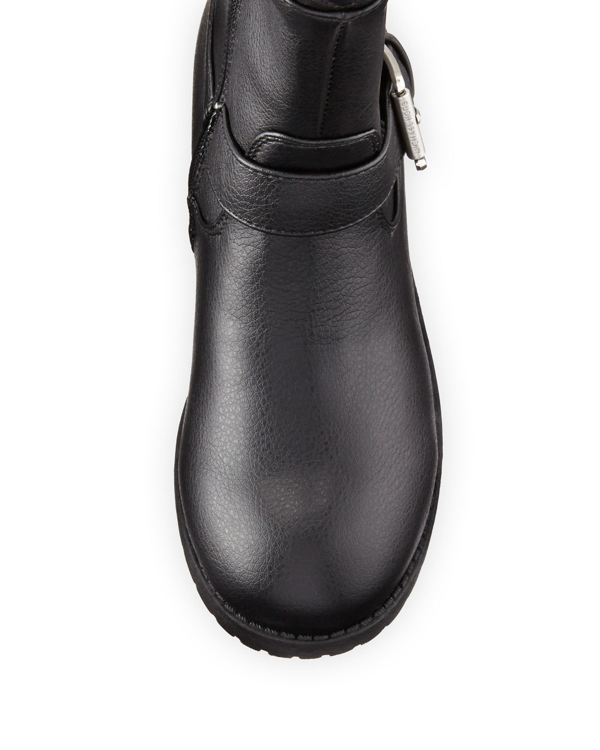 Dahlia Faux-Leather Moto Boot, Black, Youth