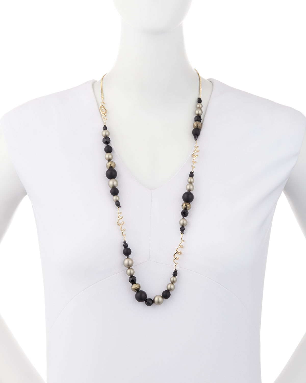 Coiled Pearly Bead Necklace