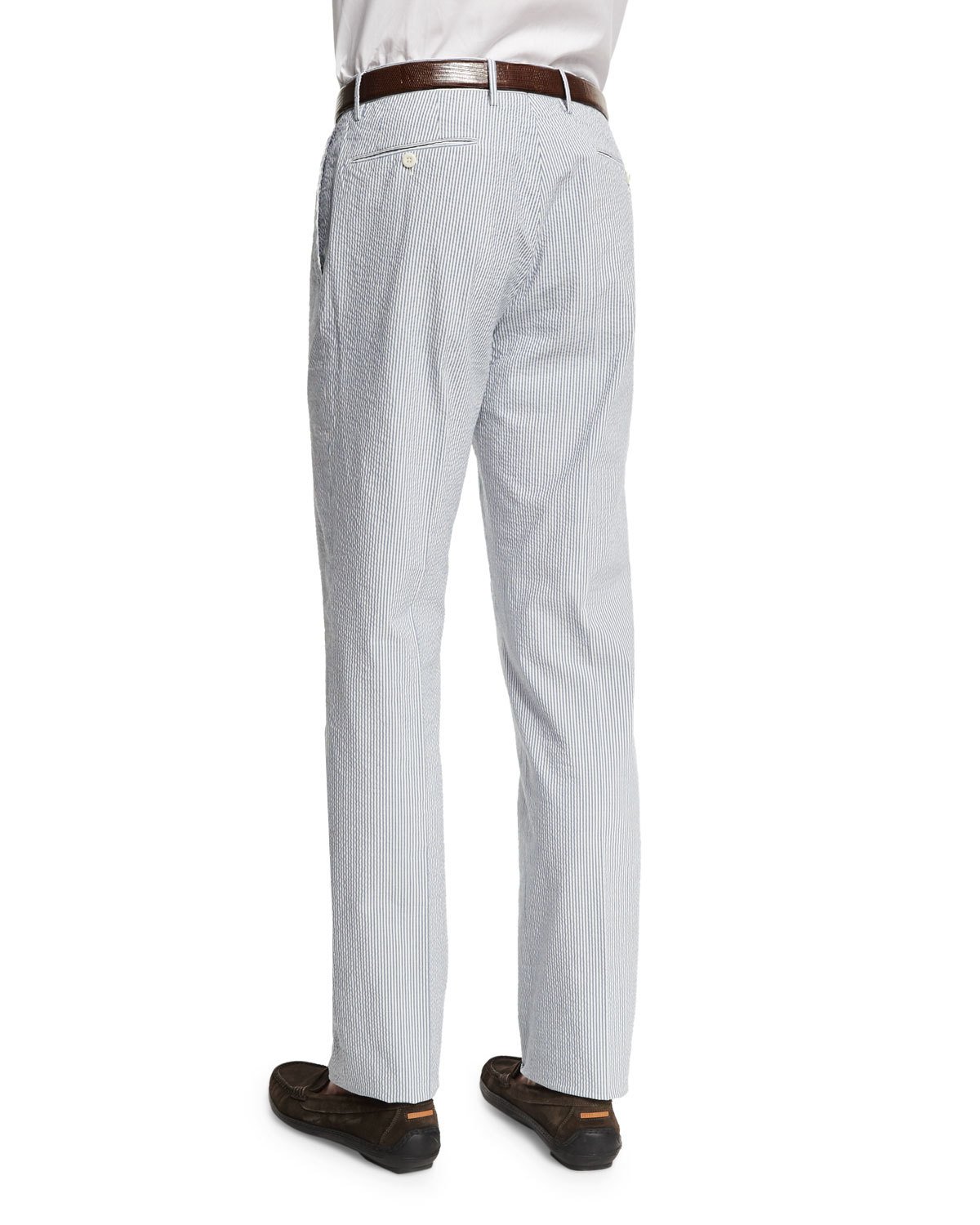 Benn Standard-Fit Seersucker Trousers