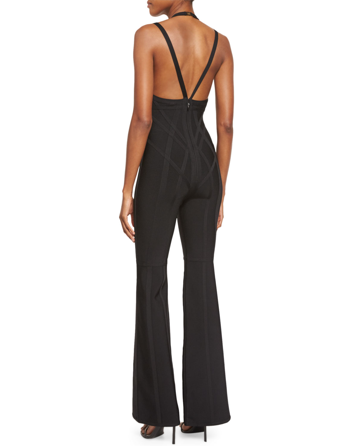 Crisscross Sleeveless Jumpsuit, Black