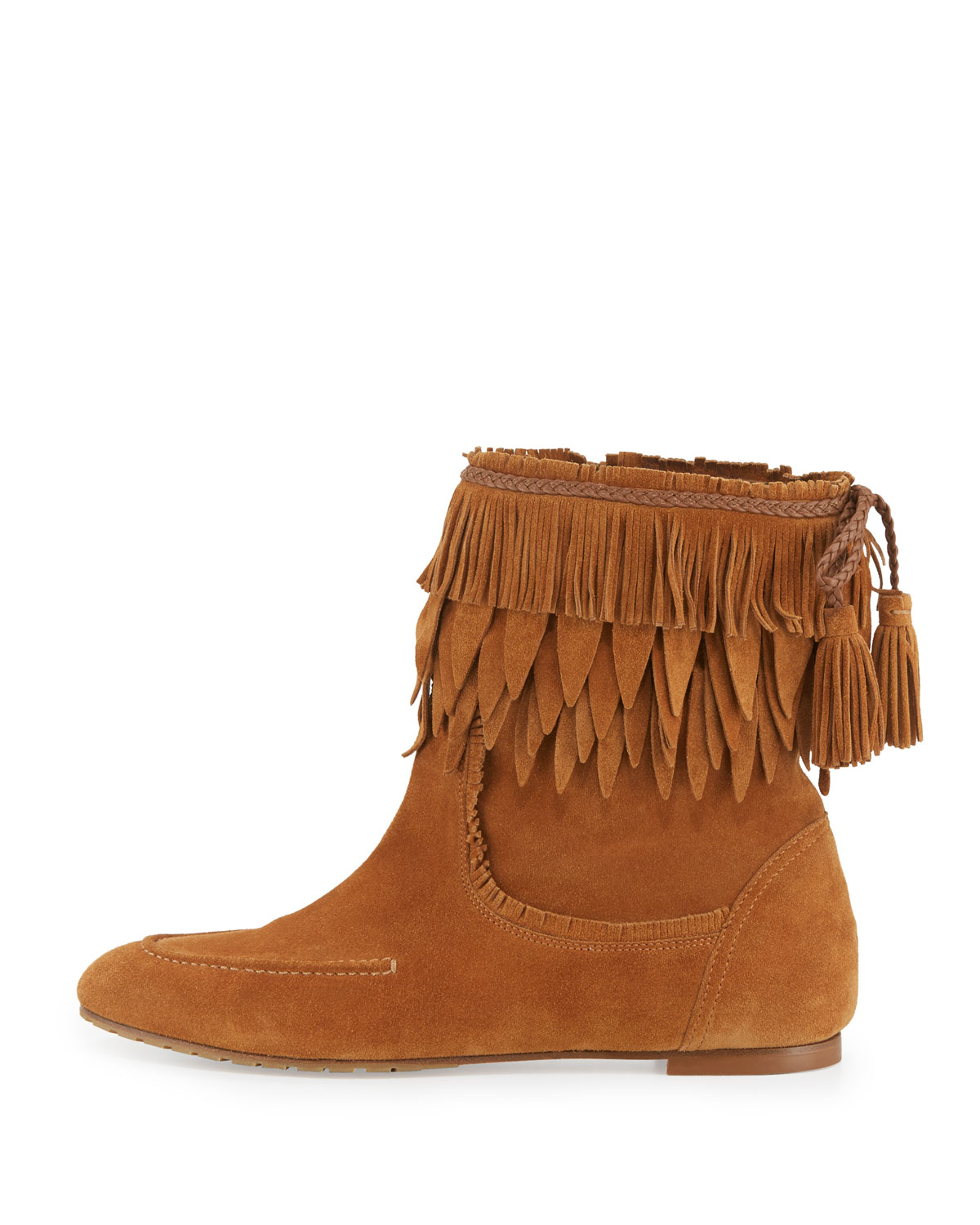 Tiger Lily Fringe Suede Bootie, Cognac