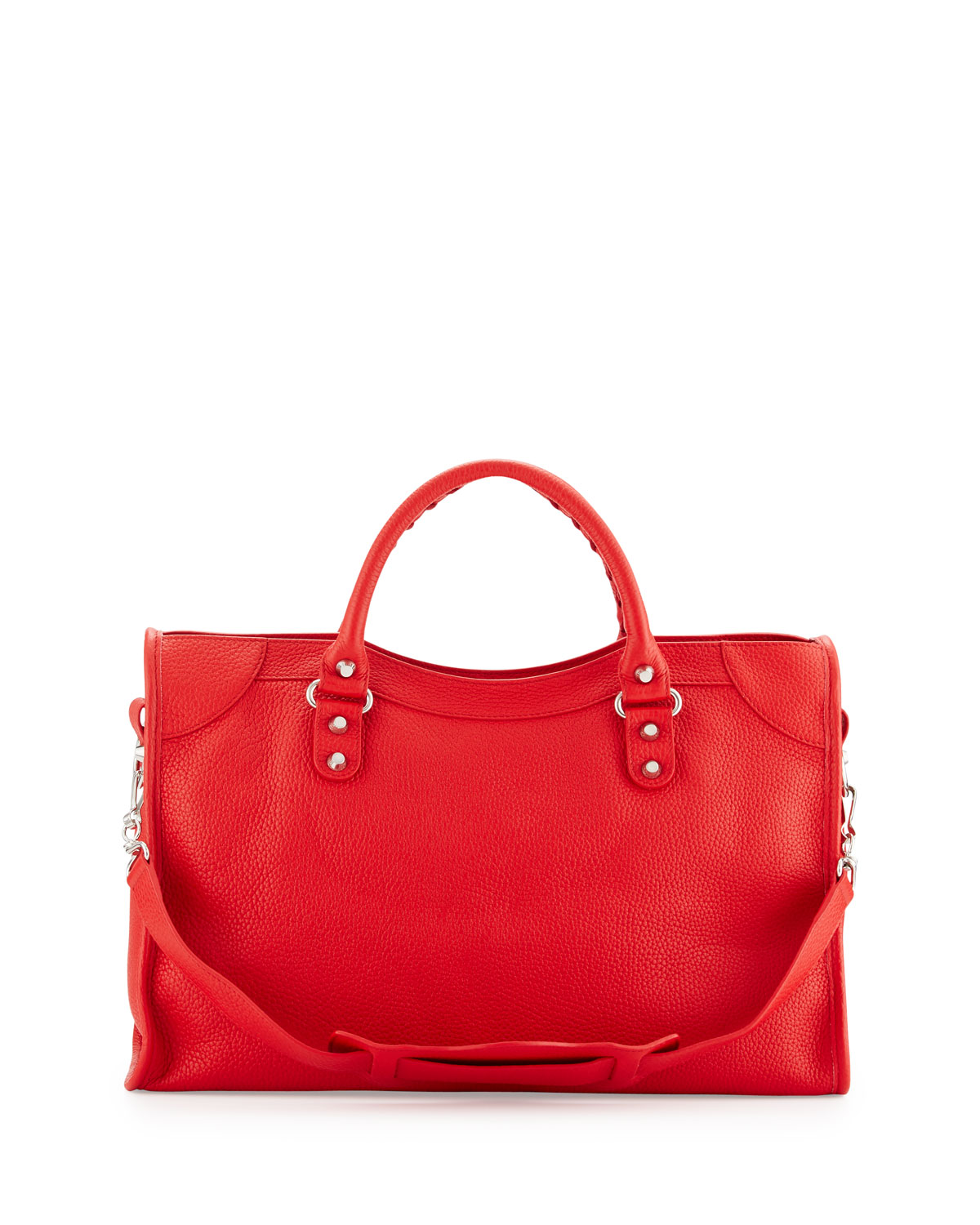 Classic City Calfskin Shoulder Bag, Red