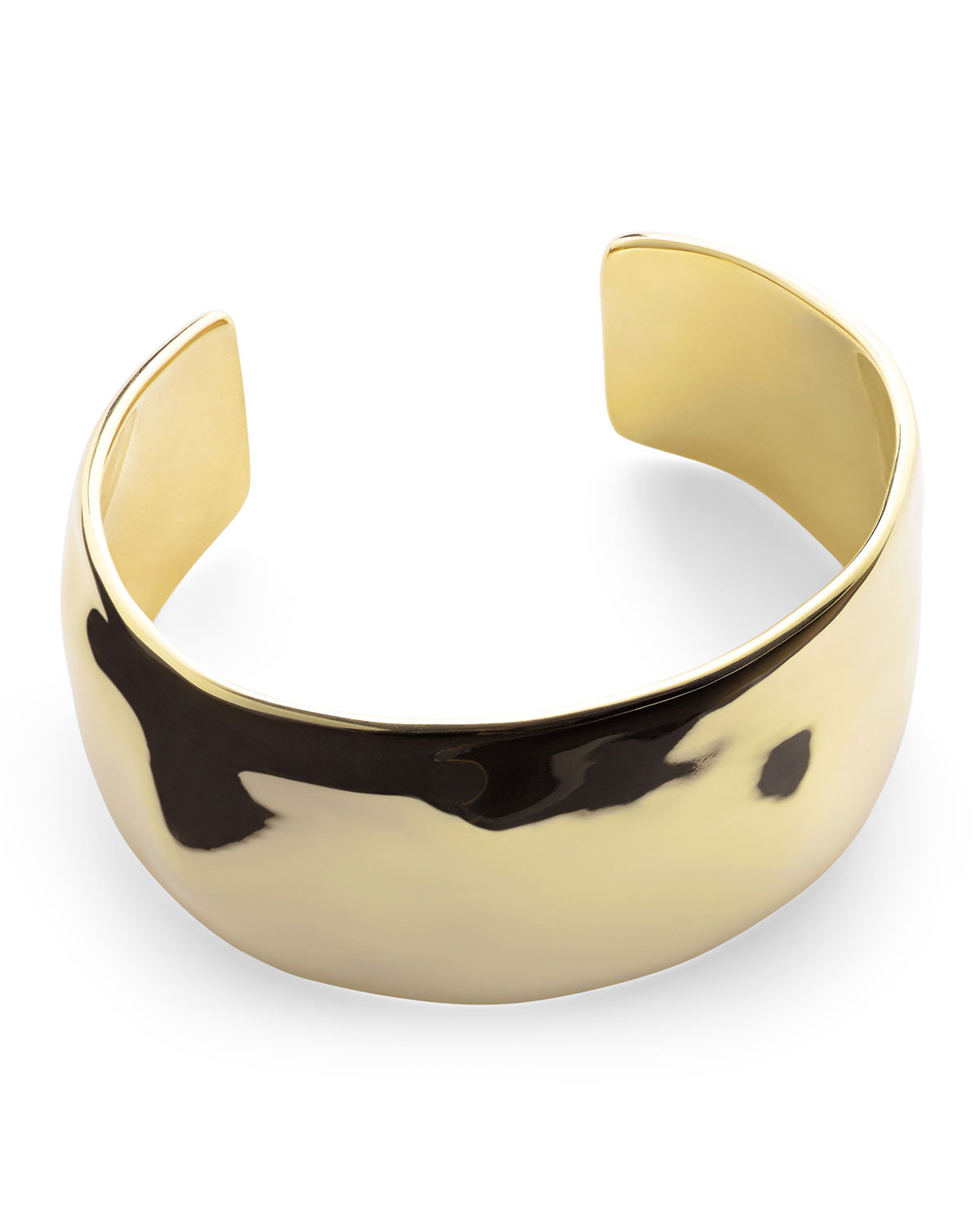 18K Gold Senso Wide Organic Cuff Bracelet, Plain