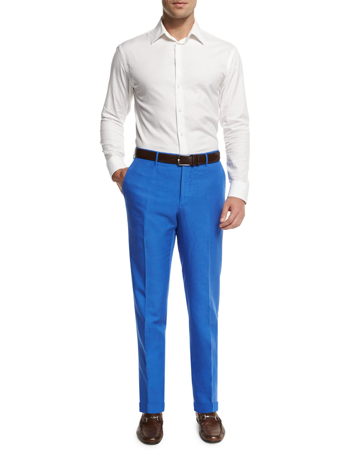 Chinolino Linen-Blend Trousers, Royal