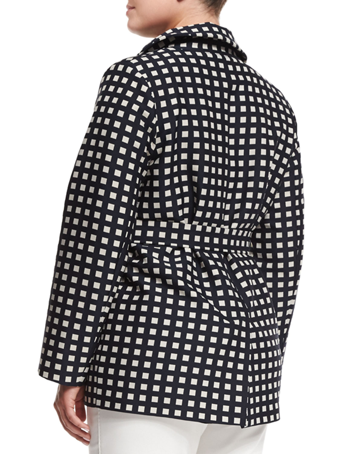 Tea Geometric-Print Raincoat, Plus Size