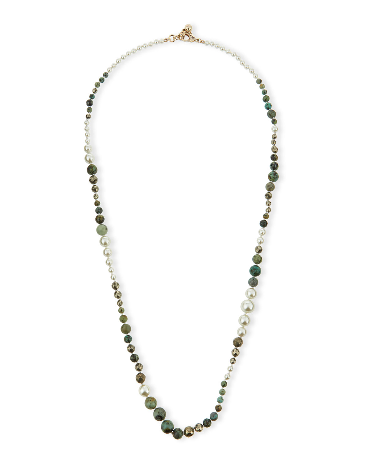 Long Glass Pearl Necklace