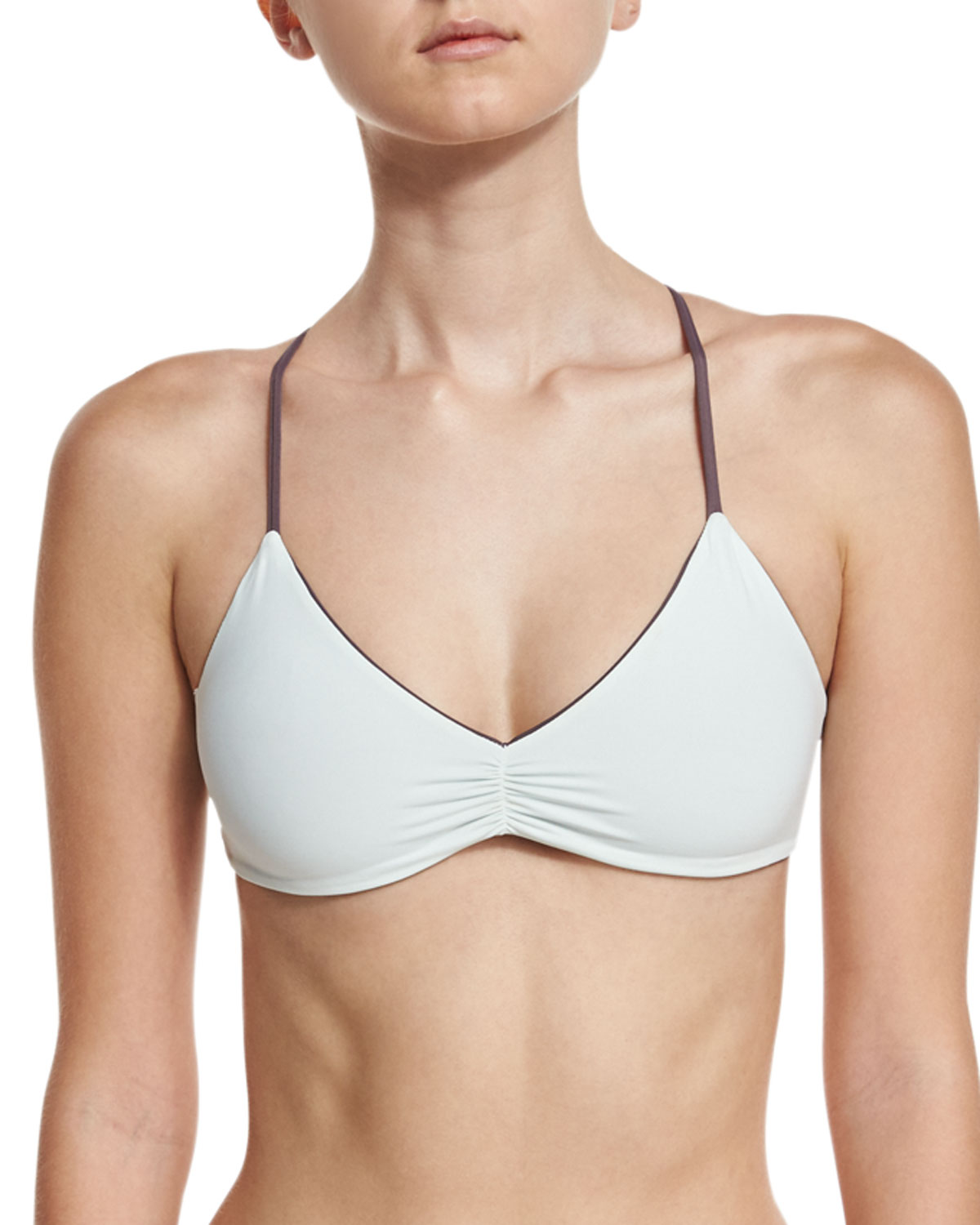 Wild One Reversible Colorblock Swim Top, Pebble