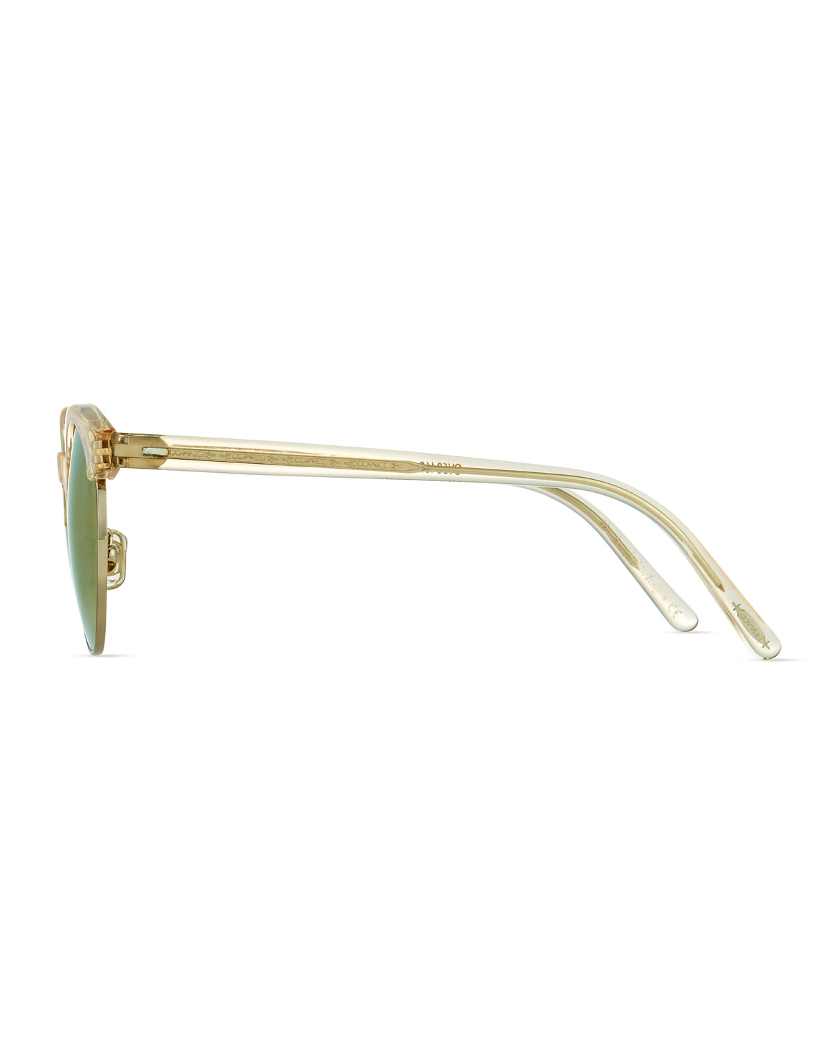 Ezelle Mirrored Semi-Rimless Sunglasses, Yellow