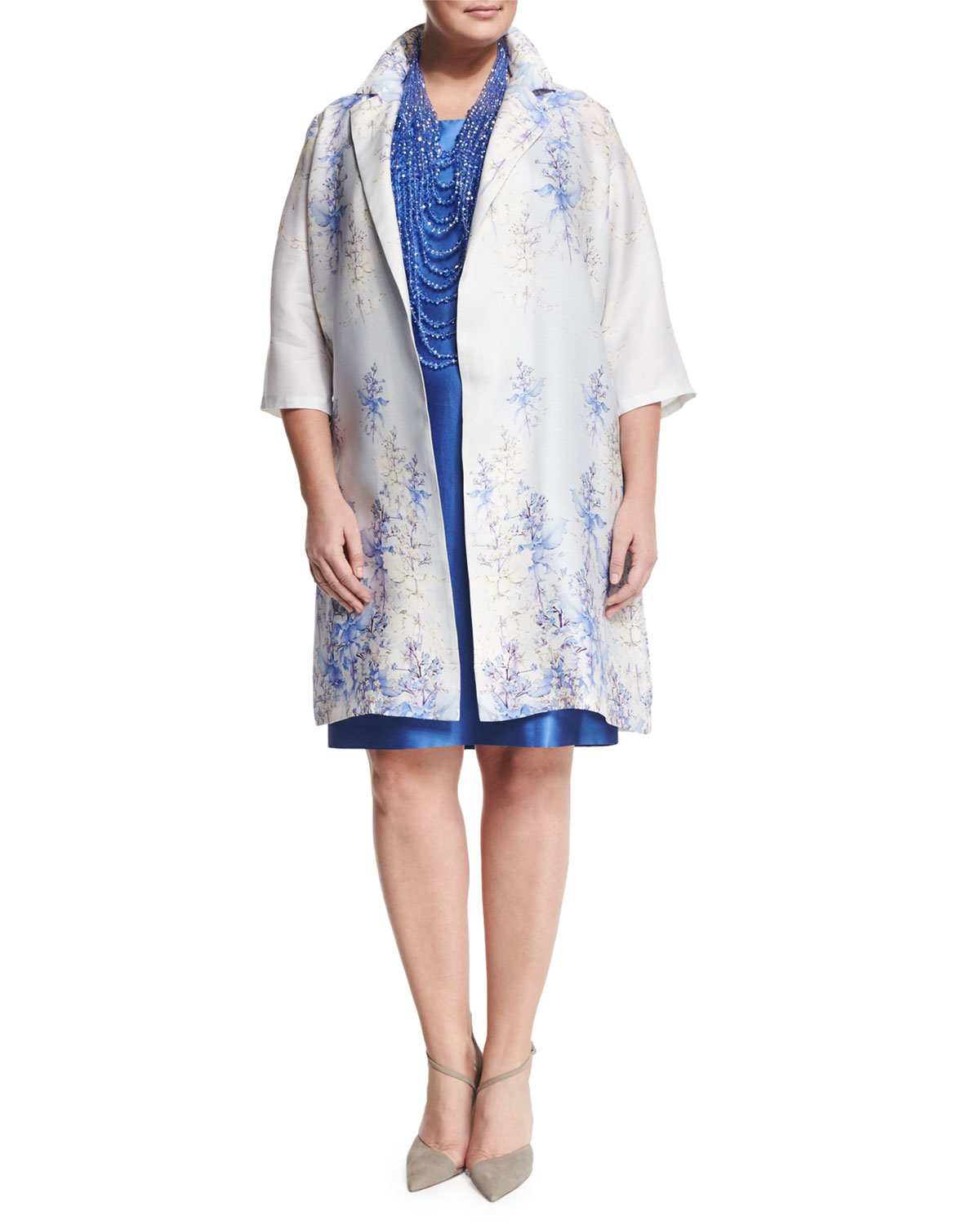 Didone Sleeveless Sheath Dress W/ Attachable Sleeves, Plus Size