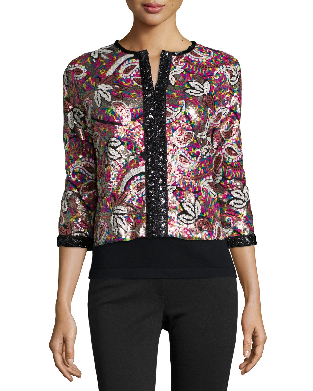 Paisley Sequined Cardigan