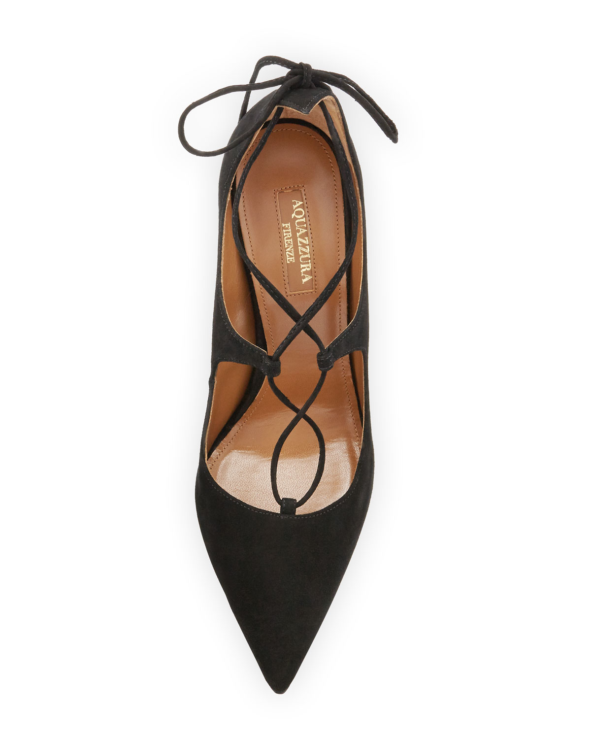 Christy Suede Lace-Up Pump, Black