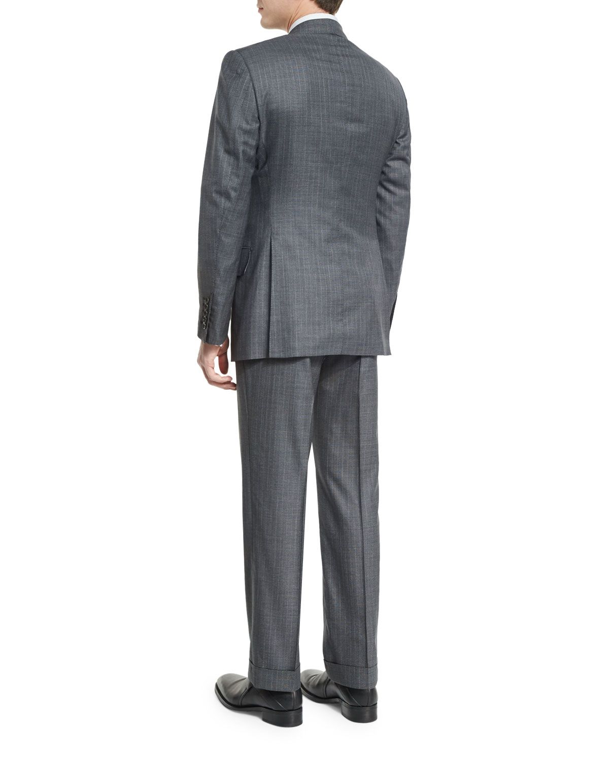 Windsor Base Micro-Pinstripe Suit, Gray