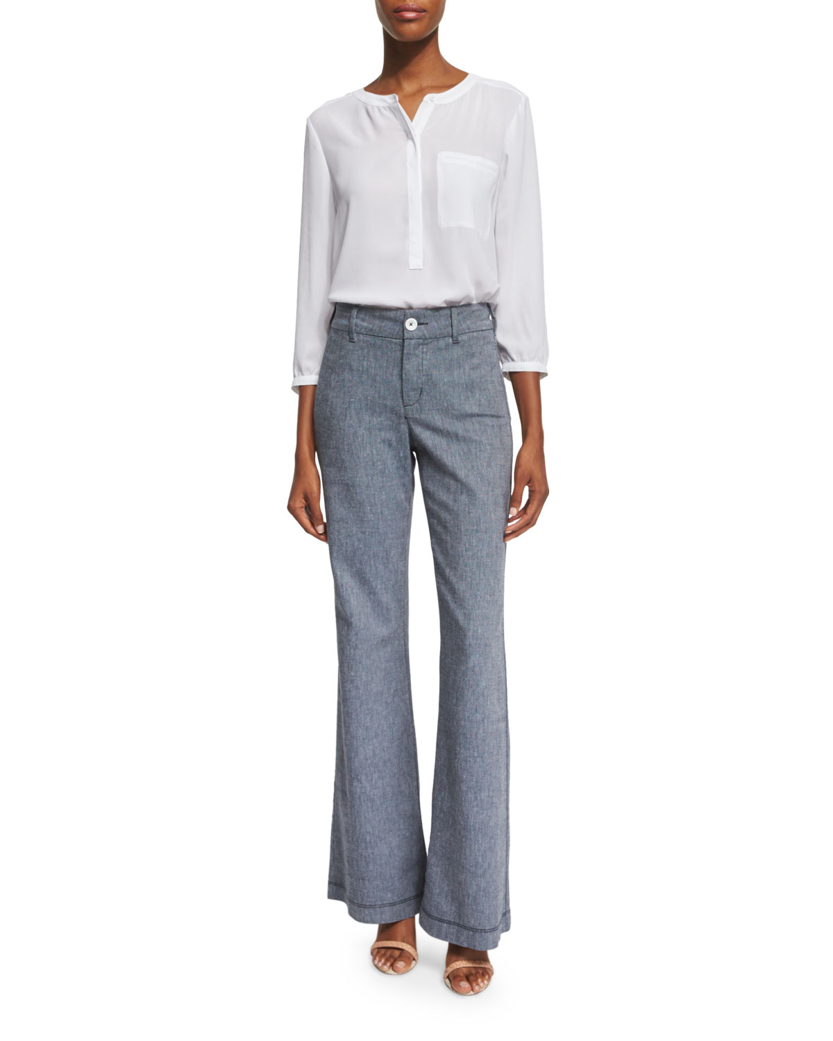 Claire Textured Linen Twill Pants