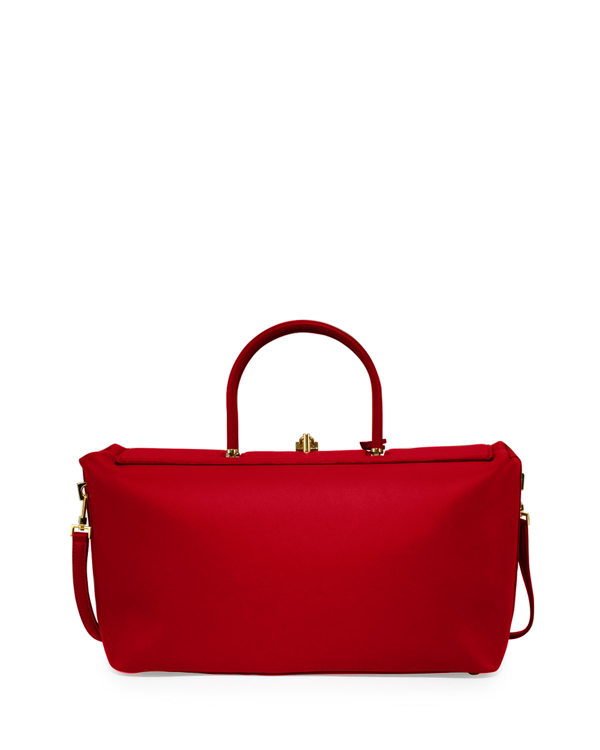 India Medium Leather Satchel Bag, Red