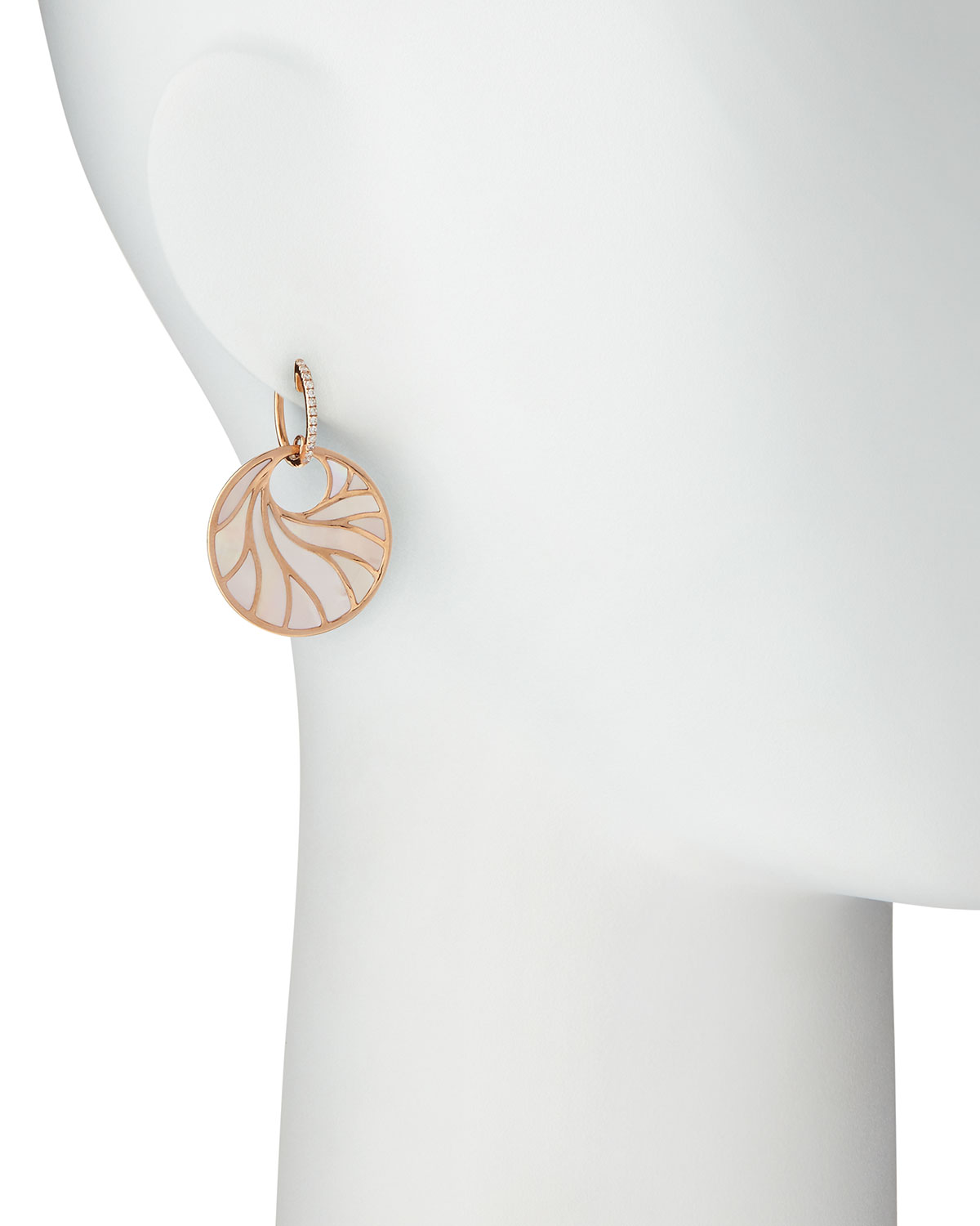 Medium Pink Mother-of-Pearl & Diamond Venus Earrings