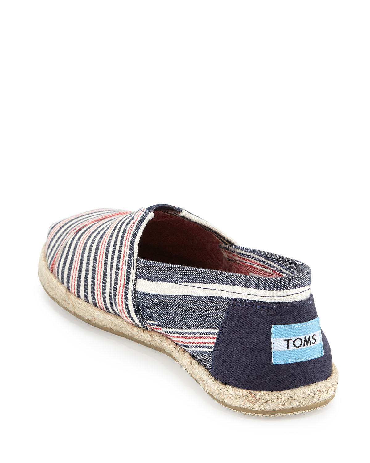 Seasonal Classic Alpargata Canvas Slip-On, Navy/Red Stripe