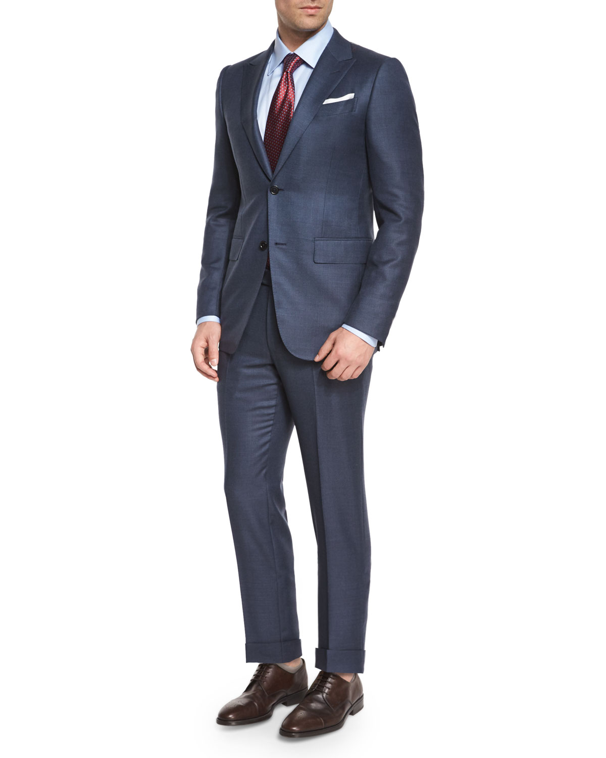 Trofeo Birdseye Two-Piece Suit, Blue