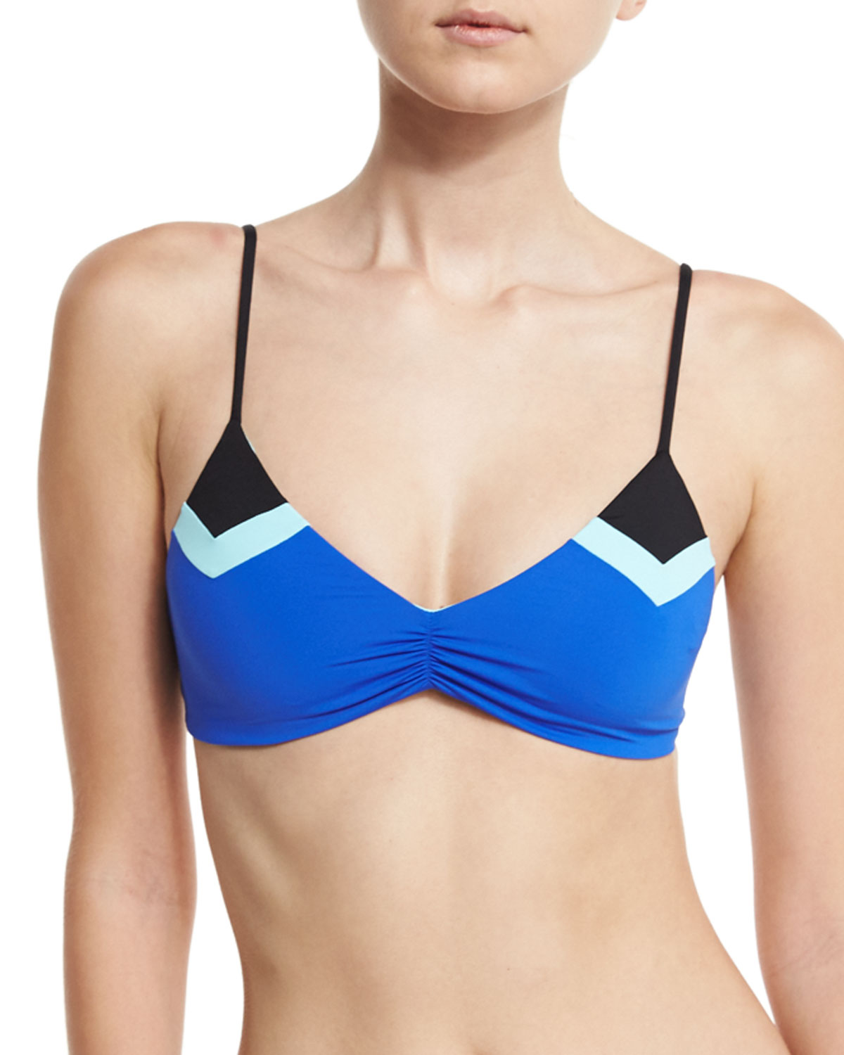 Haley Reversible Colorblock Swim Top, Royal