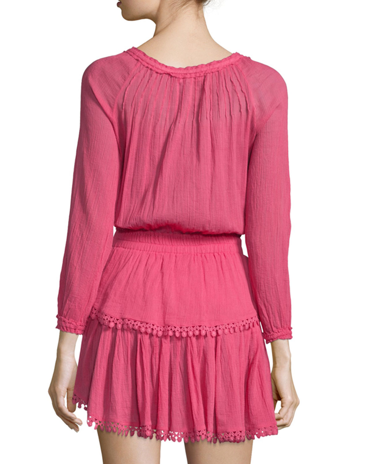 Embroidered-Trim Popover Dress