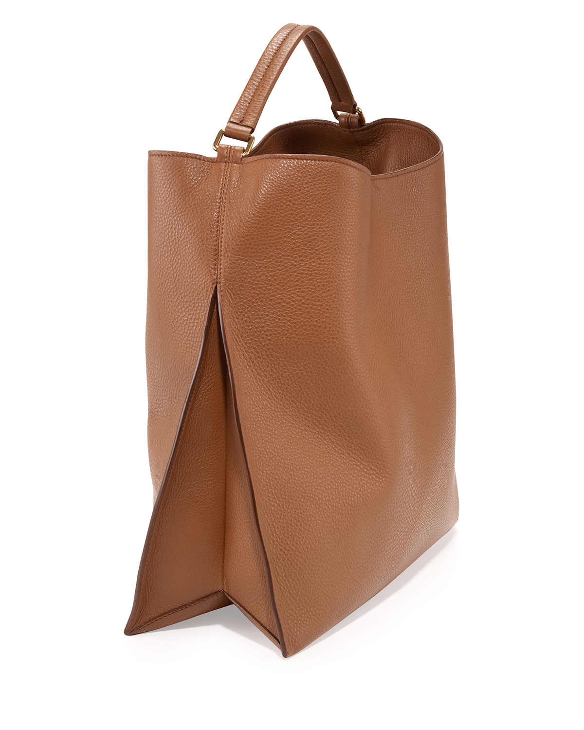 Alix Large Leather Hobo Bag, Tan