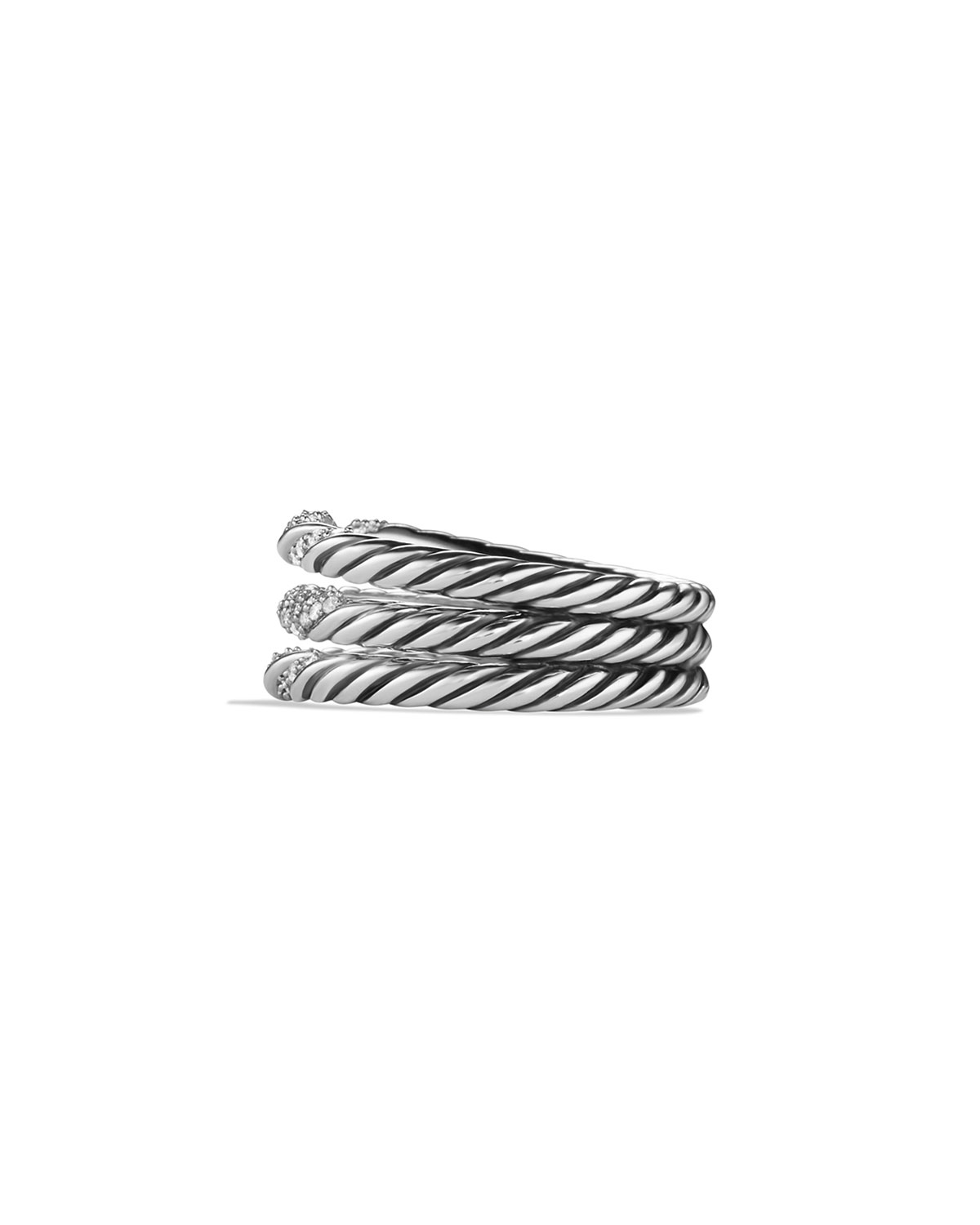 Willow Three-Row Ring with Diamonds