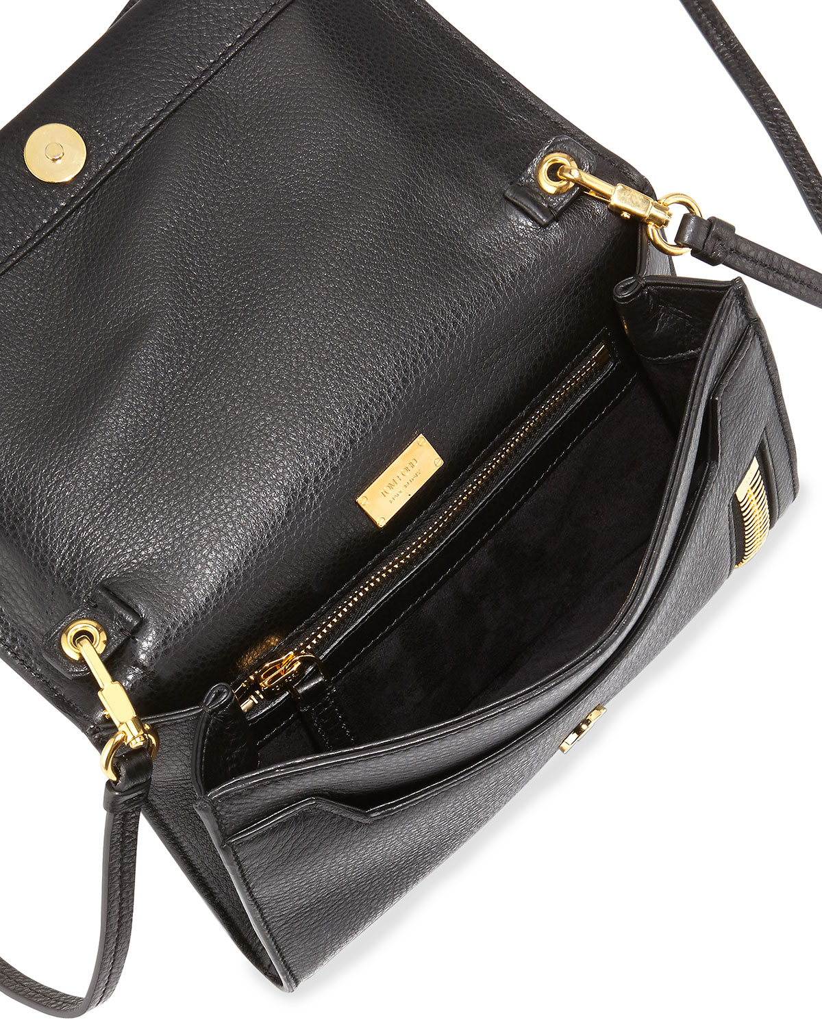 Alix Small Zip & Padlock Crossbody Bag, Black