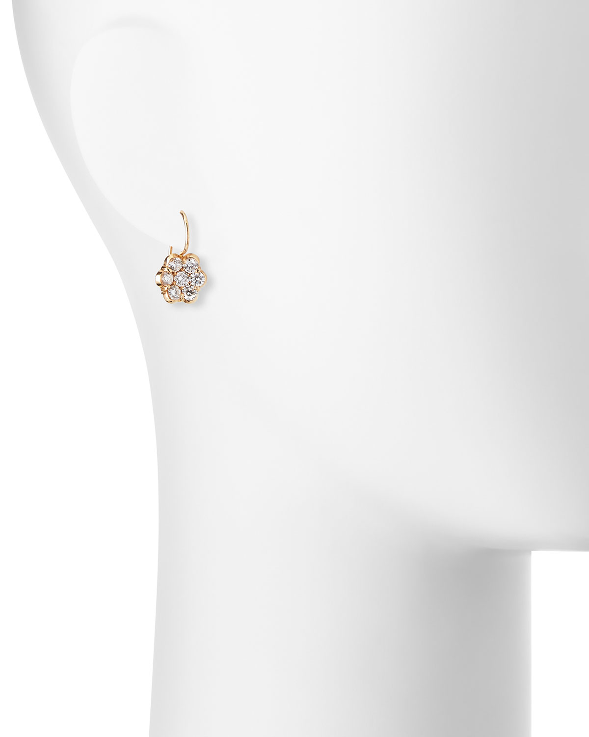 18K Rose Gold & Diamond Floral Drop Earrings